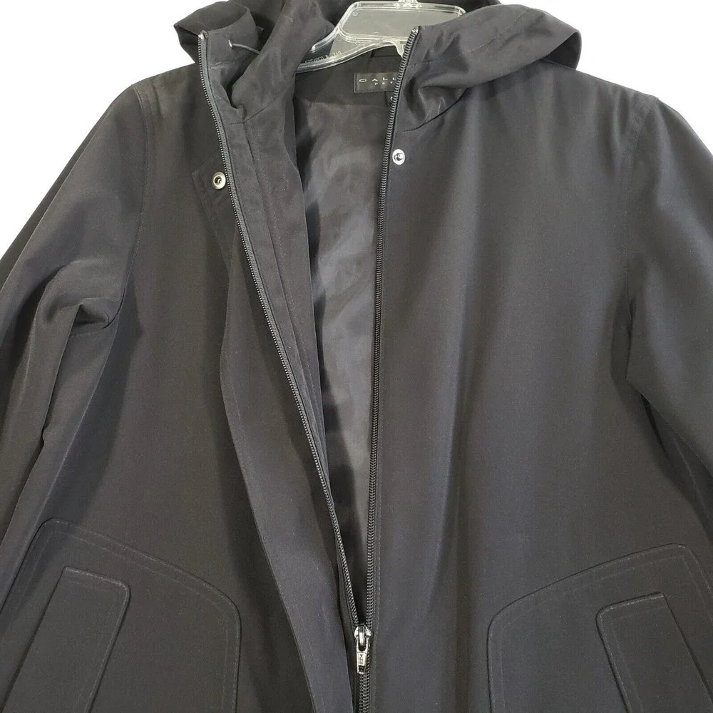 Gallery All Weather Jacket Coat Womens PS Black Hood Water Resistant Utility - Picture 5 of 13